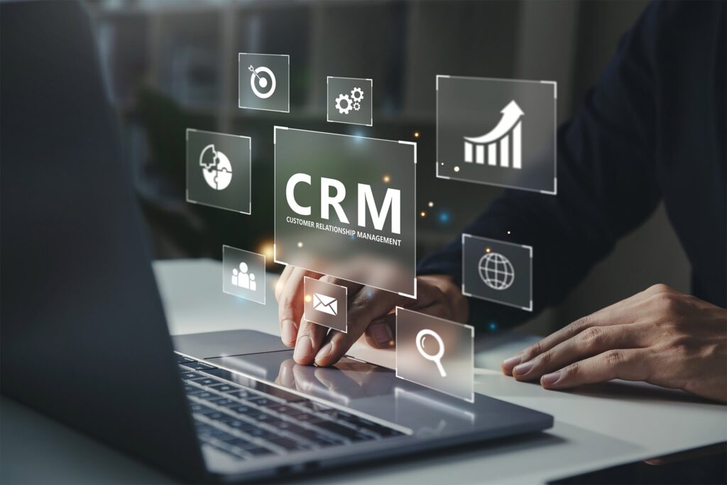 image for how to choose a crm system with laptop 